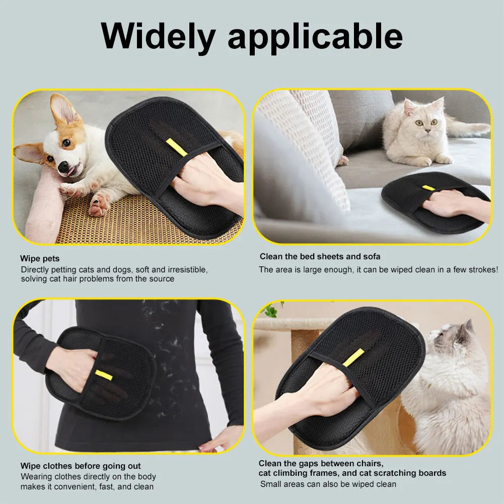 Pet Hair Remover Glove – Double-Sided Grooming Brush for Dogs & Cats